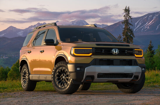  Honda Passport: 5-Seater Midsize SUV-Illustrative editorial	