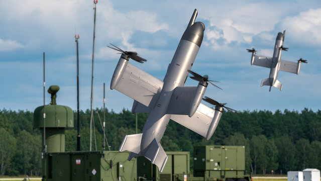 interceptor drone during the interception of combat drones