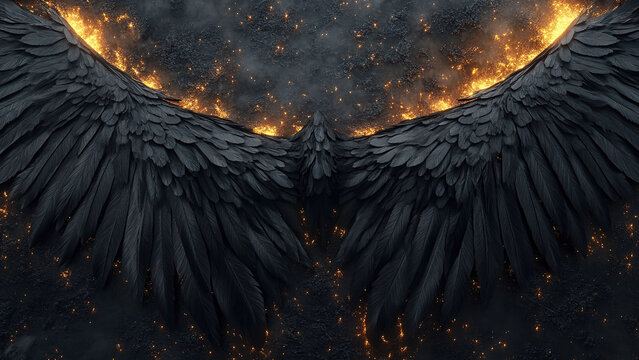 fire burn bird wings texture