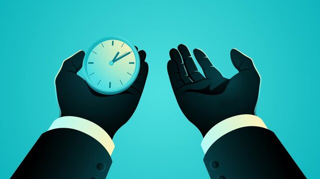 Time Versus Money Business Concept, time is money, clock and cash comparison motion graphic.