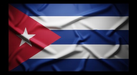 Fototapeta premium Cuban flag with vibrant colors and detailed fabric texture