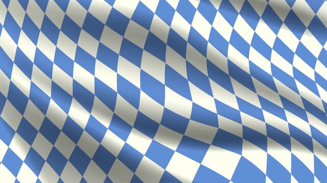 Waving Bavarian Flag Background motion graphic for Oktoberfest celebration.