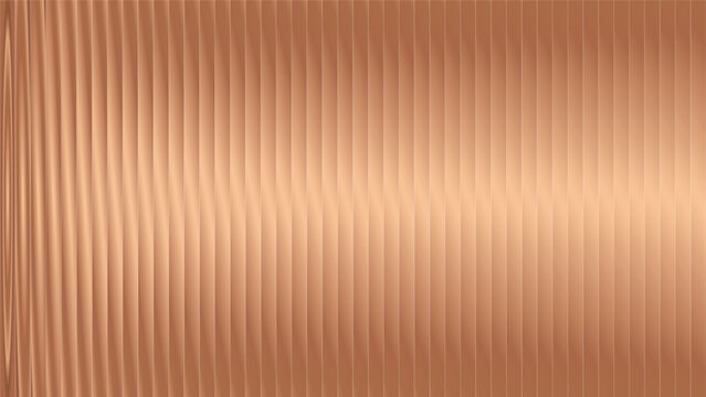Abstract background of rose gold vertical lines, light effect with wave, modern texture.