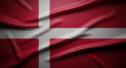 Fototapeta premium Close-up of a waving national flag with red and white colors