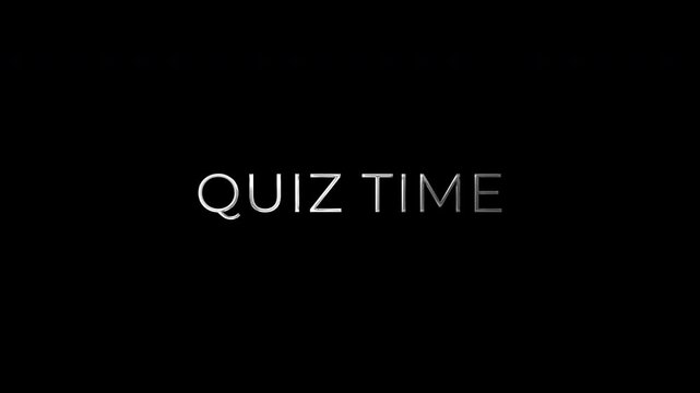 Quiz Time Cinematic Trailer Intro Text Alpha Channel 4K Video