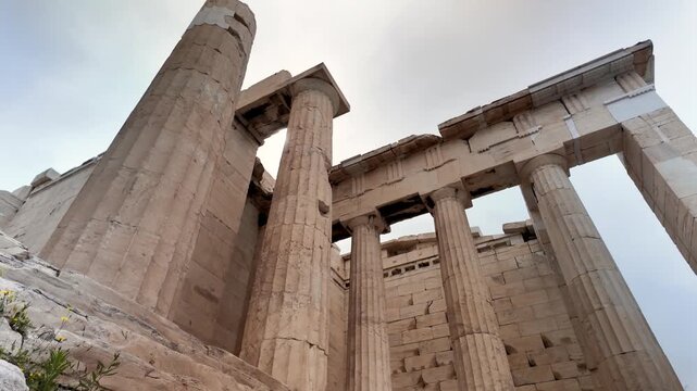 Parthenon columns in Acropolis, Greece