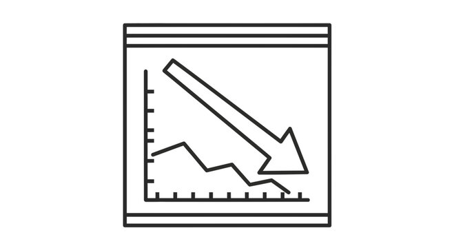 Financial Crisis Downturn Graph with Downward Arrow Icon