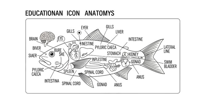Fish Anatomy Diagram: Internal Organs and External Features Labeled