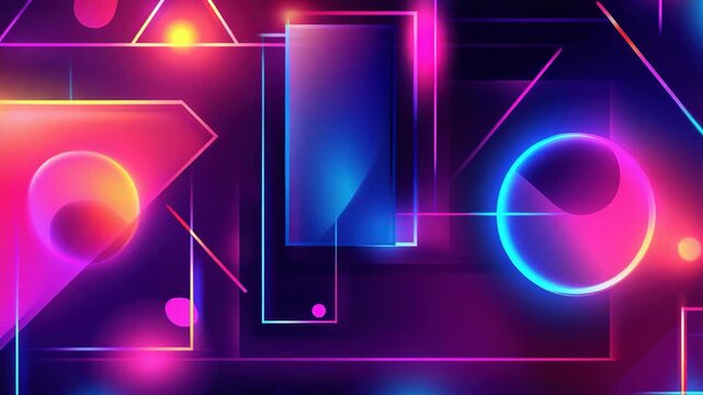 Shapes and patterns change color and form on a dark background. Bright lights and colors create a lively atmosphere during an evening event. Guests watch as the display captures their attention