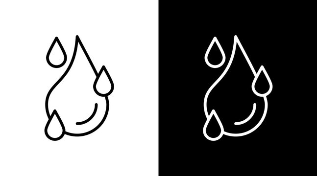 Water Drops White Icon Set Design
