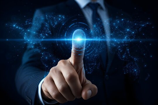 Biometric fingerprint authentication for secure global network access and cybersecurity protection