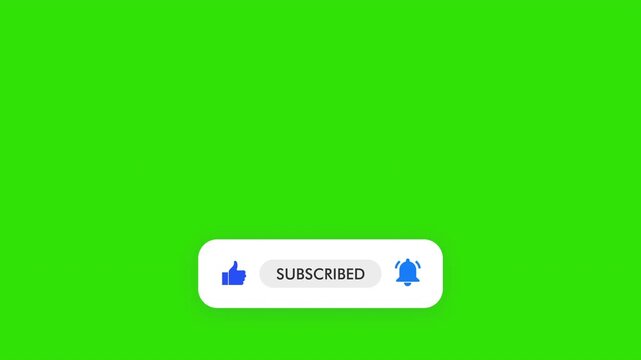 Subscribe and Reminder Button Animation. Animated subscribe button on Green background. Full HD. 4K