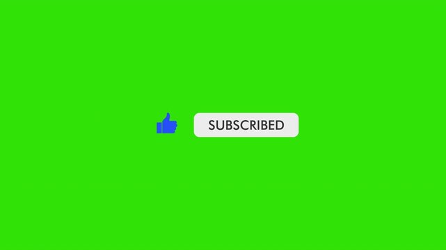 Subscribe and Reminder Button Animation. Animated subscribe button on Green background. Full HD. 4K