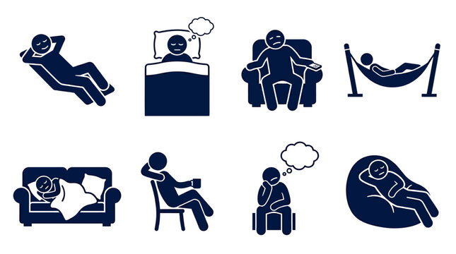People in various resting positions.