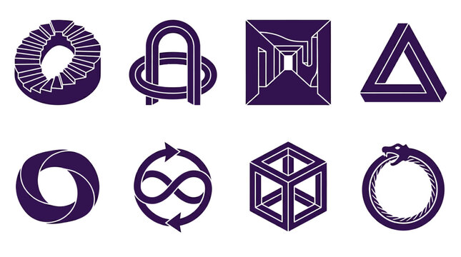 Geometric shapes icons set.