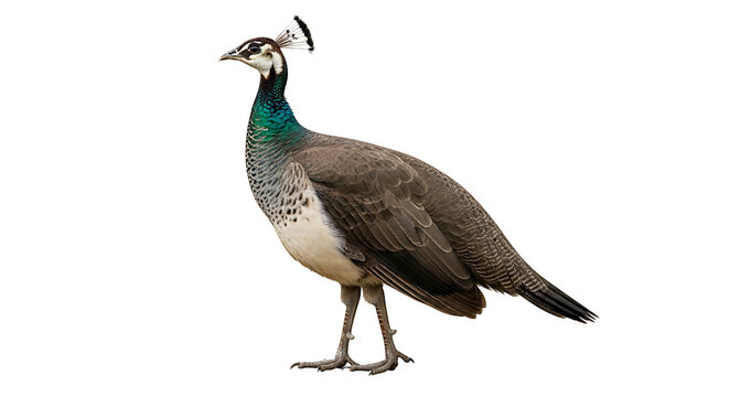 Peacock Standing Alone with Feathers.