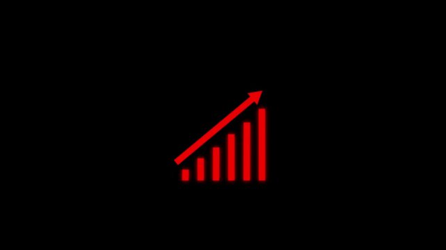 Business growth concept in graph chart showing marketing sales profit increasing to future target . growing business concept. growth analytics and business performance. 4k video animation ,