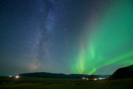Northern Light, Aurora borealis at Iceland.