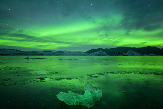 Northern Light, Aurora borealis at Iceland.