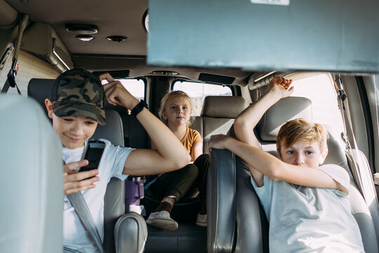 Kids Riding Together in Family Van