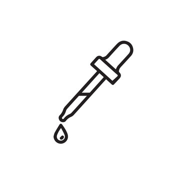 Medicine dropper icon for laboratory and pharmacy