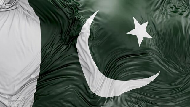 Pakistan flag waving Seamless silk flag 3d animation slow motion Looping