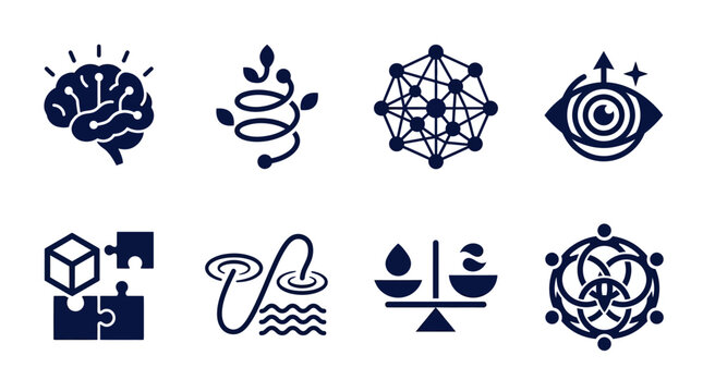 Geometric shapes and symbols icons.