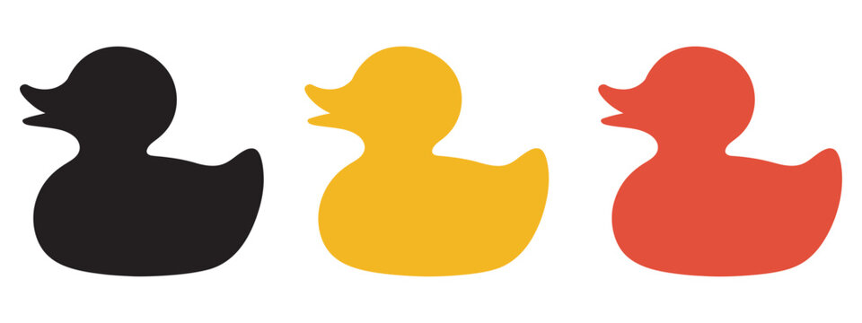 Minimalist Rubber Duck Silhouette Vector Illustration, isolated icon design bath time childhood fun toy play cute white background baby products