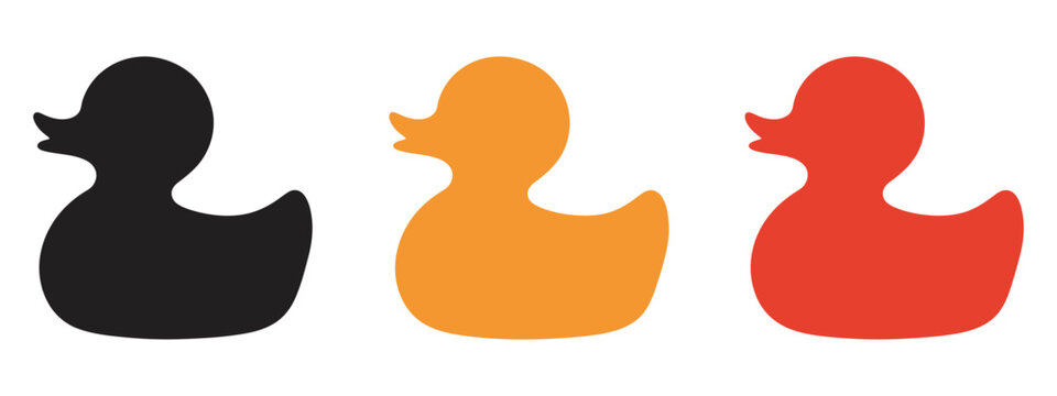 Minimalist Rubber Duck Silhouette Vector Illustration, isolated icon design bath time childhood fun toy play cute white background baby products