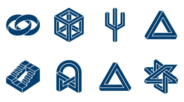 Geometric shapes icons set.