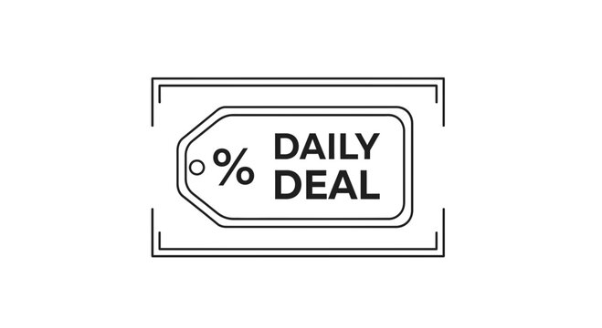 Daily Deal Tag with Percentage Symbol, Sale Promotion Concept