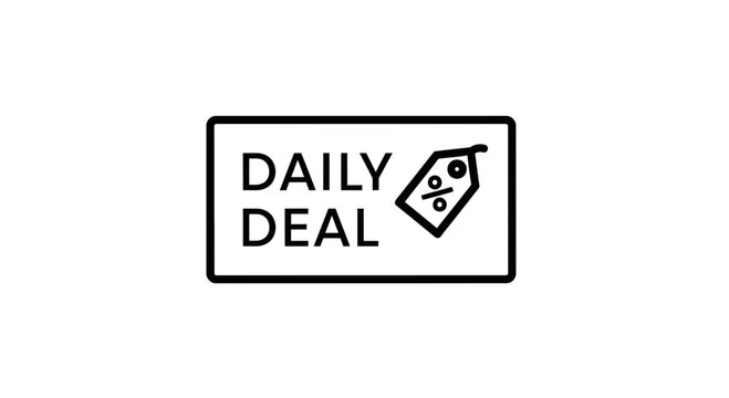 Daily Deal Icon - Special Offer Tag with Percentage Symbol, Marketing and Sales Concept