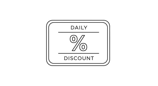 Daily Discount Percentage Symbol Icon, Sale Offer, Special Promotion, Retail Marketing