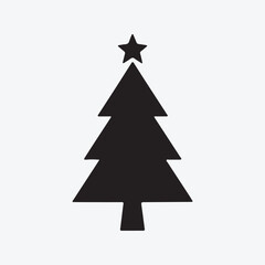Fototapeta premium Christmas Tree Silhouette Vector Festive Holiday Tree Isolated Icon