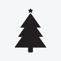 Obraz premium Christmas Tree Silhouette Vector Festive Holiday Tree Isolated Icon
