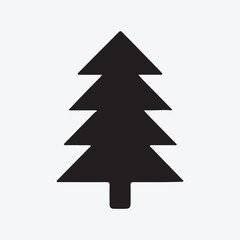 Obraz premium Christmas Tree Silhouette Vector Festive Holiday Tree Isolated Icon