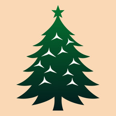 Obraz premium Green christmas tree illustration with triangular shape design Vector