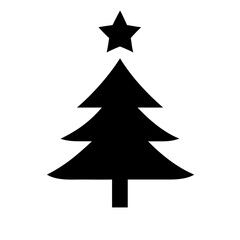 Fototapeta premium Minimalist christmas tree icon with star topper Vector