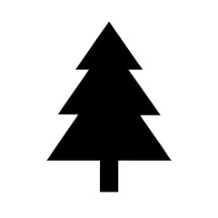 Fototapeta premium Simple black christmas tree icon illustration Vector