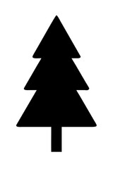 Fototapeta premium Simple black christmas tree vector icon illustration Vector