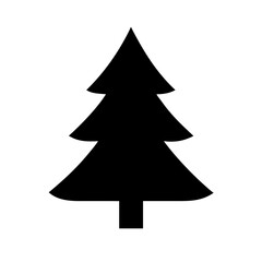 Fototapeta premium Simple black christmas tree icon with triangular shape design Vector