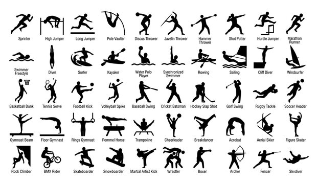 Ultimate Athleticism: 50 Professional Sports and Olympic Silhouette Icons