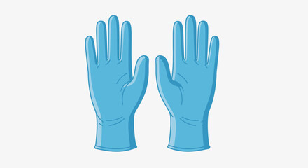 Fototapeta premium Pair of blue protective gloves isolated on white background for healthcare