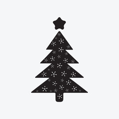 Fototapeta premium Christmas Tree Silhouette Vector Festive Holiday Tree Isolated Icon