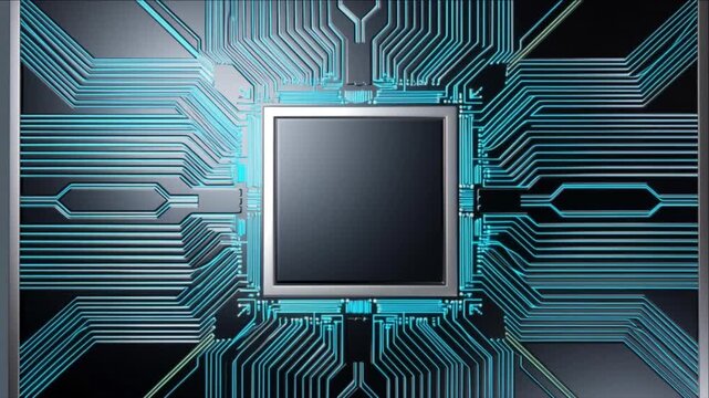次世代の量子プロセッサが起動する様子を捉えたハイテク背景
