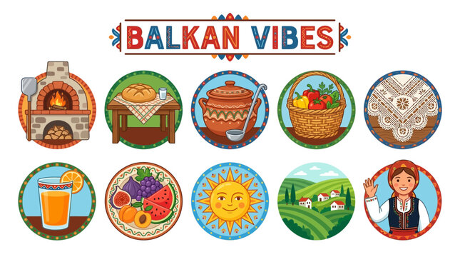 Balkan Vibes Collection: Traditional Symbols and Cultural Elements.