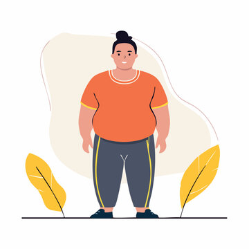 Illustration of a plus-size person standing