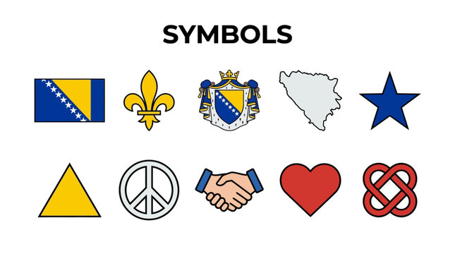 Collection of Various Symbols and Icons Representing Different Concepts.