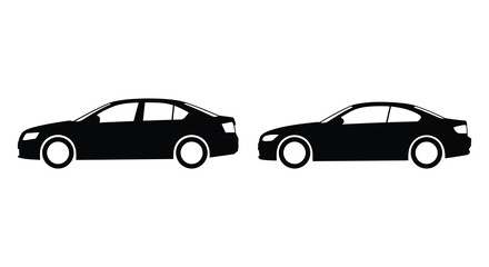 Fototapeta premium car silhouettes side view high quality professional detailed modern elegant