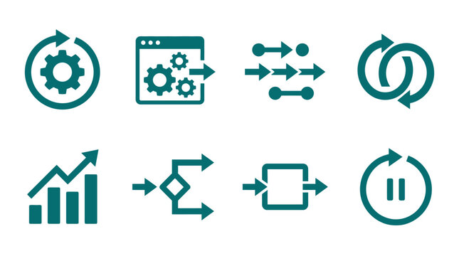 Business process management cycle icons.